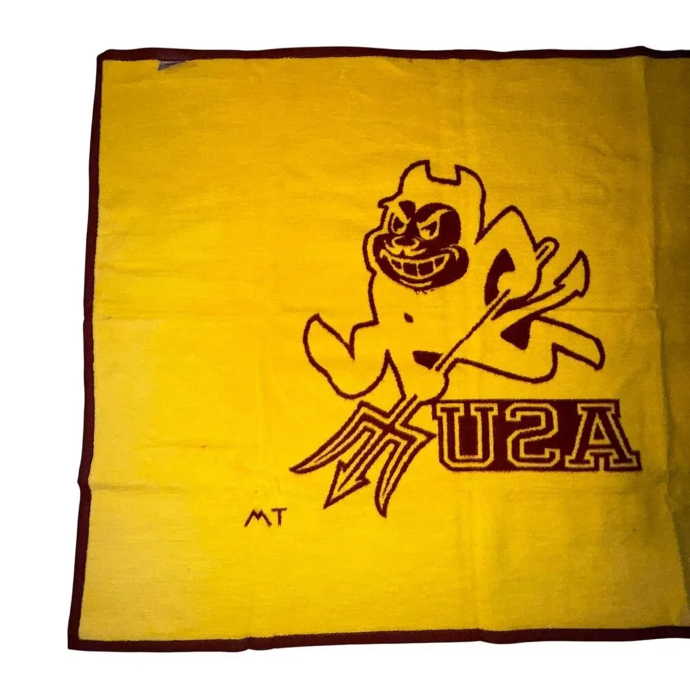 Biederlack Vtg Arizona State University Sun Devils Acrylic Throw Blanket 58x46